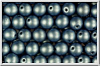 b�hm. Glasperle, rund, 6mm, blue/grey, met., satin, 25 Stk.