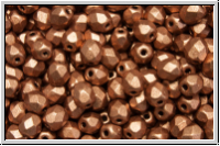 B�hm. Glasschliffperle, feuerpol., 4mm, copper, met., satin, 50 Stk.