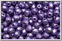 B�hm. Glasschliffperle, feuerpol., 4mm, lavender, met., suede, 50 Stk.