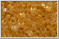 HTL-0132, MIYUKI Half Tila Beads, topaz, lt., trans., 5g