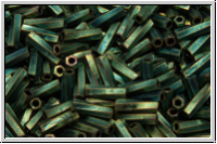 MTWB-2-1256, MIYUKI Twisted Bugles, Nr. 2 (6mm), patina, met., matte, iris., 10g
