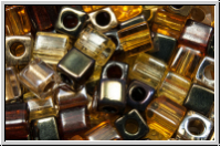 SB-03-Mix-b04, MIYUKI Squares, 3mm, Mix "Wheatberry", 10g