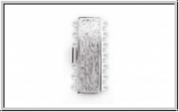 Federschlie�e "Rinde", Metall, rhodium plated, silberfb., 2x7 �sen, 1 Stk.