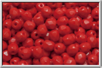 B�hm. Glasschliffperle, feuerpol., 4mm, red, coral, op., 50 Stk.