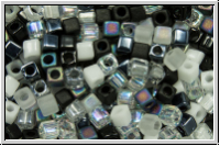 SBS-18-MIX-01, MIYUKI Squares, 1,8mm, "Salt and Pepper", 5g