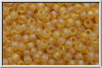 RR-11-0132fr, MIYUKI Rocailles, 11/0, gold, lt., trans., matte, AB, 10g