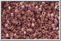 DB0108, MIYUKI Delica, 11/0, amethyst, trans., gold luster, 5g