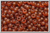 RR-11-0134f, MIYUKI Rocailles, 11/0, amber, dk., trans., matte, 10g