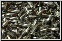 MTWB-2-0194, MIYUKI Twisted Bugles, Nr. 2 (6mm), palladium plated, met., 1g (Kleinere Menge!)
