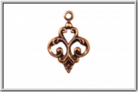 Anh�nger "Fancy Fleur" TRINITY BRASS, 19x13mm, antikkupferfb., Messing, 1 Stk.