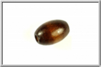 Holzperle, Olive, lackiert, dunkelbraun, ca. 15x21mm, 5 Stk.
