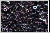 SB-04-0283, MIYUKI Squares, 4mm, crystal, trans., black-ld., AB, 10g