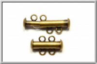 Schiebeschlie�e, 2 str�ngig, 17x11mm, antikmessingfb., Metall, 1 Stk.