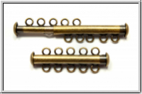 Schiebeschlie�e, 5 str�ngig, 31x11mm, antikmessingfb., Metall, 1 Stk.