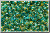 Farfalle Perlen, 4x2mm, aqua, trans., picasso, 10 g