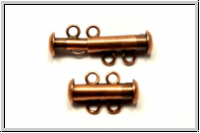 Schiebeschlie�e, 2 str�ngig, 17x11mm, antkkupferfb., Metall, 1 Stk.