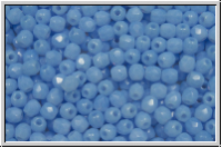 B�hm. Glasschliffperle, feuerpol., 3mm, sapphire, lt., opal, 50 Stk.