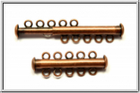 Schiebeschlie�e, 5 str�ngig, 31x11mm, antikkupferfb., Metall, 1 Stk.