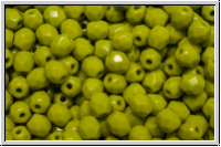 B�hm. Glasschliffperle, feuerpol., 4mm, olivine, lt., op., 50 Stk.
