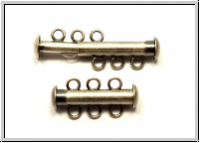Schiebeschlie�e, 3 str�ngig, 22x11mm, antiksilberfb., Metall, 1 Stk.