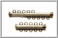 Schiebeschlie�e, 5 str�ngig, 31x11mm, antiksilberfb., Metall, 1 Stk.