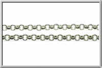 Gliederkette, Rolo-Chain, 3x0,9mm, silberfb., Metall, 1m