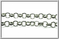 Gliederkette, Rolo-Chain, 5x1,5mm, silberfb., Metall, 1m