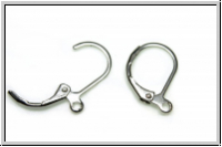 Klappbrisur "einfach", 15x10mm, silberfb., Messing, 1 Paar
