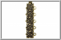 Federschlie�e "Gotik", Metall, 23kt gold plated, antikgoldfb., 2x5 �sen, 1 Stk.