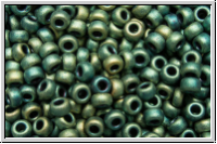 RR-11-2008, MIYUKI Rocailles, 11/0, green, met., iris., matte, 10g