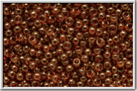 R-15-0329, TOHO Rocailles, 15/0, red, trans., gold luster, 5g