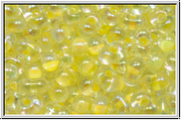 BB-0273, MIYUKI Berry Beads, 4,5x2,5mm, crystal, trans., lt. yellow-ld., AB, 10g