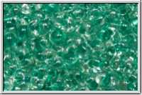 BB-1528, MIYUKI Berry Beads, 4,5x2,5mm, crystal, trans., met. teal-ld., 10g