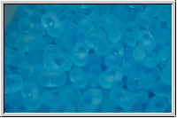Farfalle Perlen, 4x2mm, aqua, trans., matte, 10 g