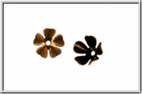 Perlenkappe "Potentilla", 8x4,5mm, antikkupferfb., Messing, 10 Stk.
