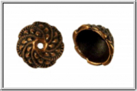 Perlenkappe "Drop Spiral", 10,5x5mm, antikkupferfb., Tibetsilber, 2 Stk.
