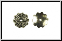Perlenkappe "Herzchenmotiv", 13x2mm, antiksilberfb., Tibetsilber, 2 Stk.