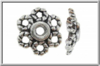 Perlenkappe "Kordelkreise", 10x2,9mm, antiksilberfb., Tibetsilber, 10 Stk.