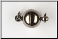 Magnetverschluss, Kugel, 14x8mm, hematitefb., Messing, 1 Stk.