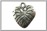Anh�nger "Blatt, 3D", 16x14mm, antiksilberfb., Tibetsilber, 1 Stk.