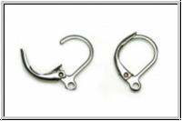 Klappbrisur "einfach", 13x10mm, antiksilberfb., Edelstahl, 1 Paar