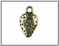 Anh�nger "Erdbeere", 16x10mm, antiksilberfb., Tibetsilber, 1 Stk.