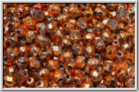 B�hm. Glasschliffperle, feuerpol., 4mm, crystal, trans., full sunset, ge�tzt, 50 Stk.