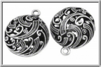 Anh�nger "Linse, filigran", 31x26x15mm, antiksilberfb., Tibetsilber, 1 Stk.