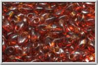 LMA-0134, MIYUKI Long Magatamas, 4x7mm, amber, dk., trans., 80 Stk.