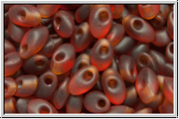 LMA-0134f, MIYUKI Long Magatama, 4x7mm, amber, dk., trans., matte, 80 Stk.