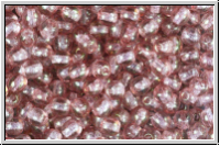 b�hm. Glasperle, rund, 4mm, vintage rose, trans., gold luster, 50 Stk.