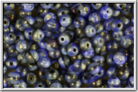 b�hm. Glasperle, rund, 4mm, blau/schwarz, op., 50 Stk.