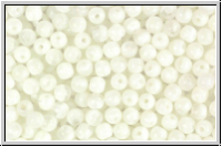 b�hm. Glasperle, rund, 4mm, white, wolkig opal, 50 Stk.