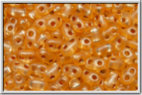 PRECIOSA TWIN Beads, crystal, trans., orange pearl, silver-ld., 10g